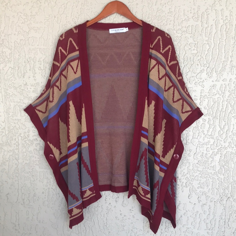 Cotton Emporium, Aztec, Open Front Cardigan Sweater
